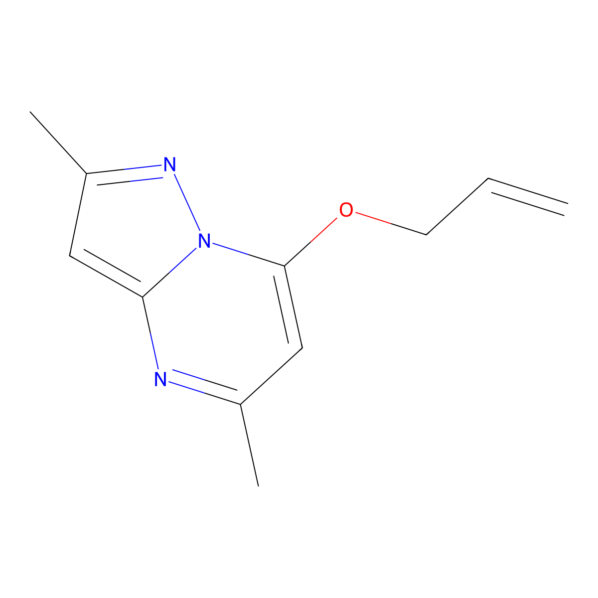2,5-Dimethyl-7-(prop-2-en-1-yloxy)pyrazolo[1,5-a]pyrimidine molecular structure, CAS 2168281-59-0