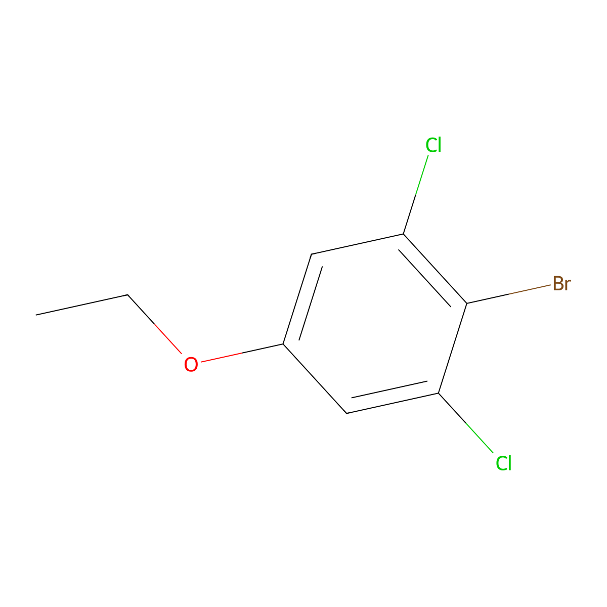 2-Bromo-1,3-dichloro-5-ethoxybenzene molecular structure, CAS 2168283-98-3