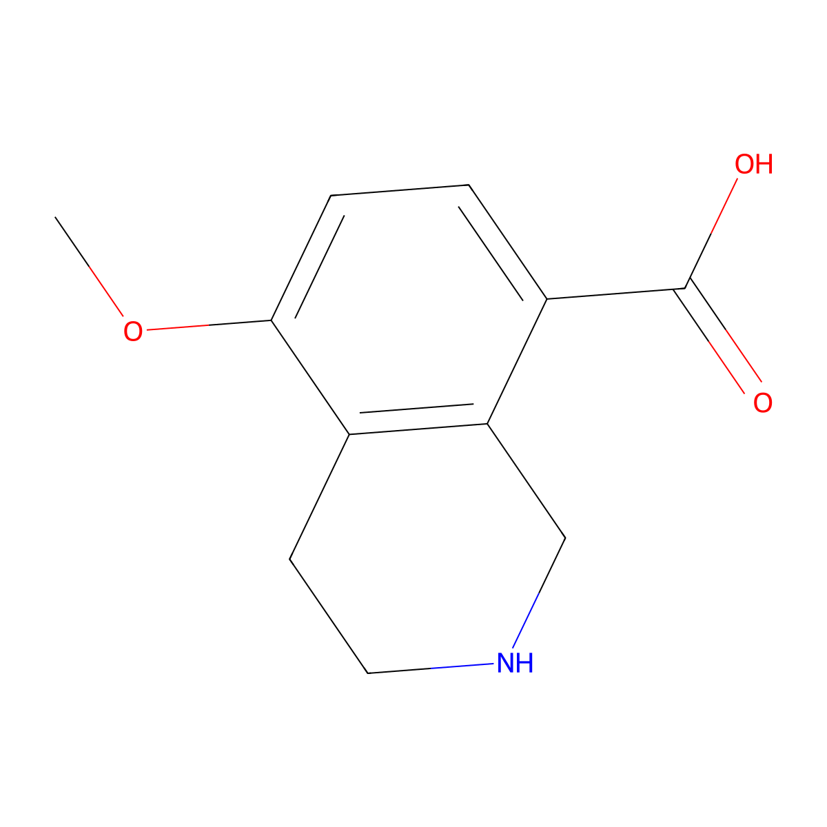 5-Methoxy-1,2,3,4-tetrahydroisoquinoline-8-carboxylic acid molecular structure, CAS 2168286-62-0