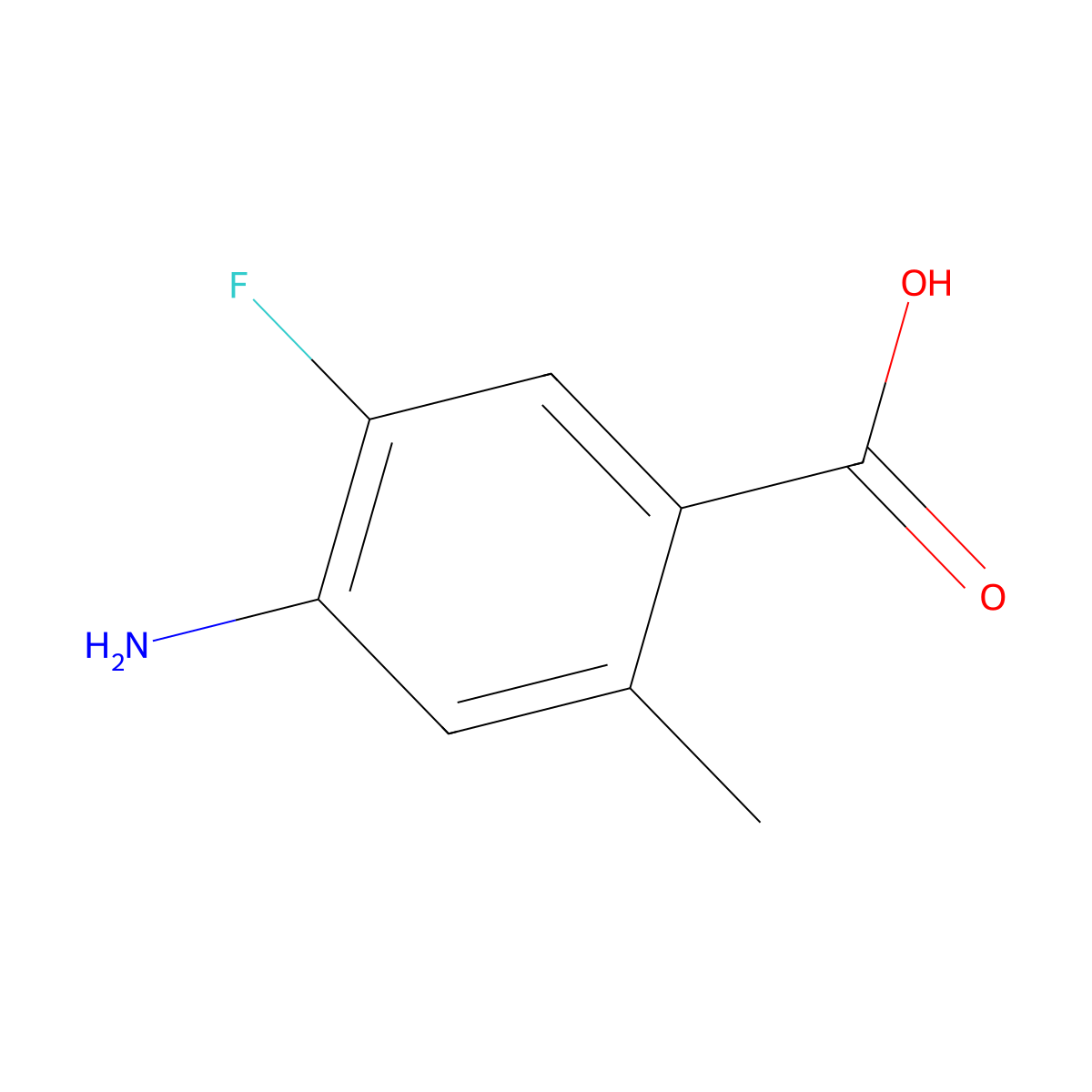 4-Amino-5-fluoro-2-methylbenzoic acid molecular structure, CAS 2168289-67-4