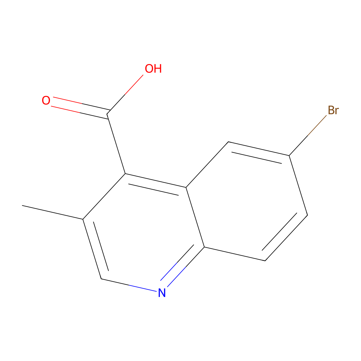 6-Bromo-3-methylquinoline-4-carboxylic acid molecular structure, CAS 2168290-45-5