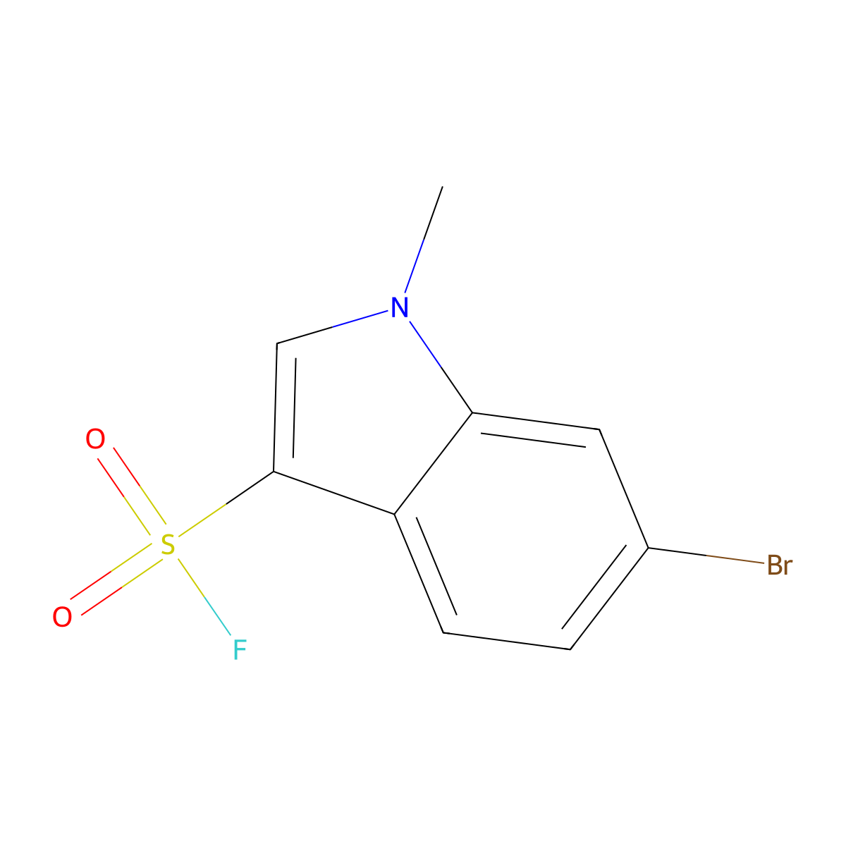 6-bromo-1-methyl-1H-indole-3-sulfonylfluoride molecular structure, CAS 2168296-81-7