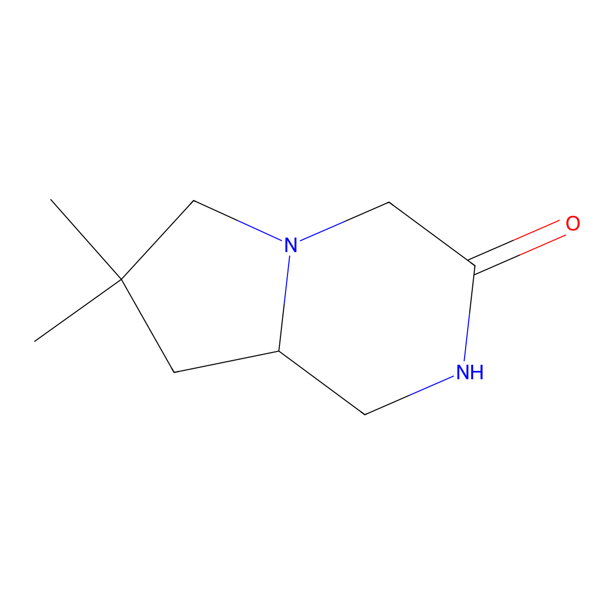 7,7-Dimethylhexahydropyrrolo[1,2-a]pyrazin-3(4H)-one molecular structure, CAS 2168297-32-1