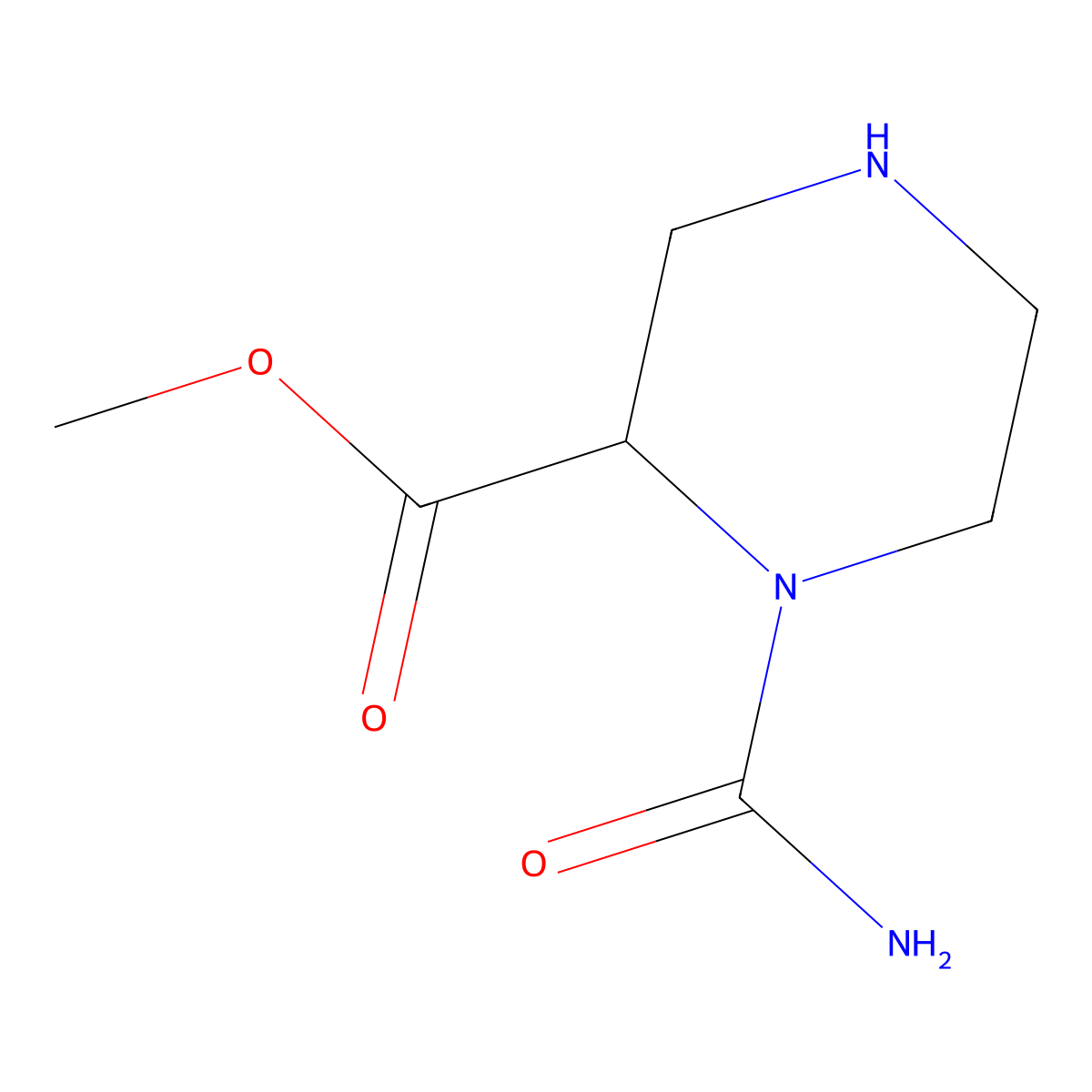 Methyl 1-carbamoylpiperazine-2-carboxylate molecular structure, CAS 2168298-41-5