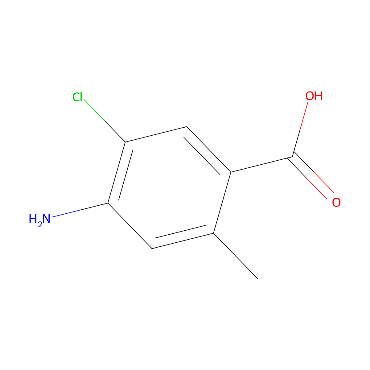 4-Amino-5-chloro-2-methylbenzoic acid molecular structure, CAS 2168299-07-6