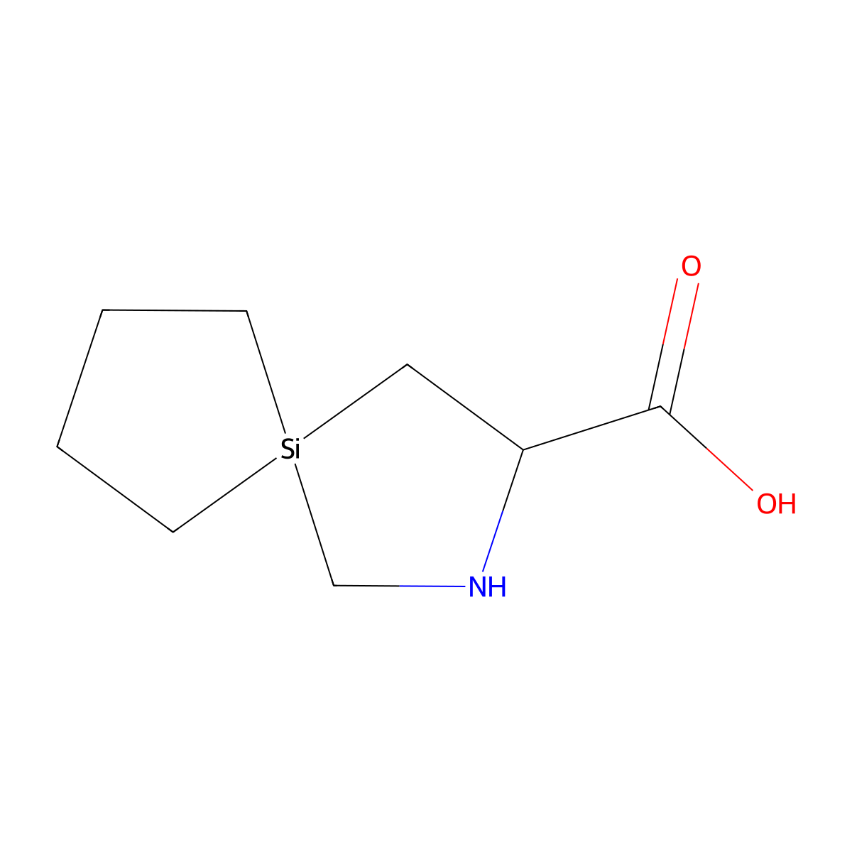 2-Aza-5-silaspiro[4.4]nonane-3-carboxylic acid molecular structure, CAS 2168307-93-3