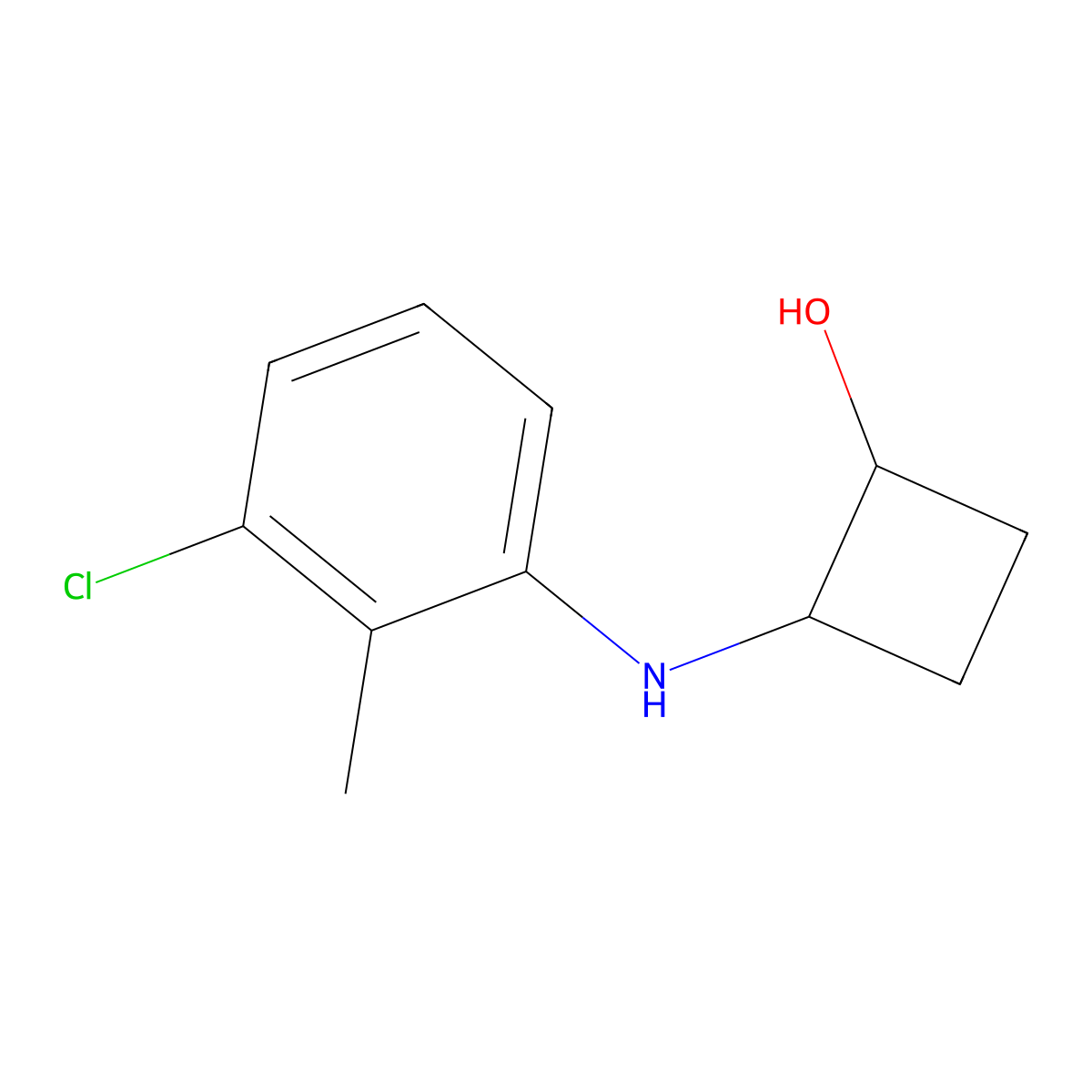 2-[(3-Chloro-2-methylphenyl)amino]cyclobutan-1-ol molecular structure, CAS 2168307-95-5