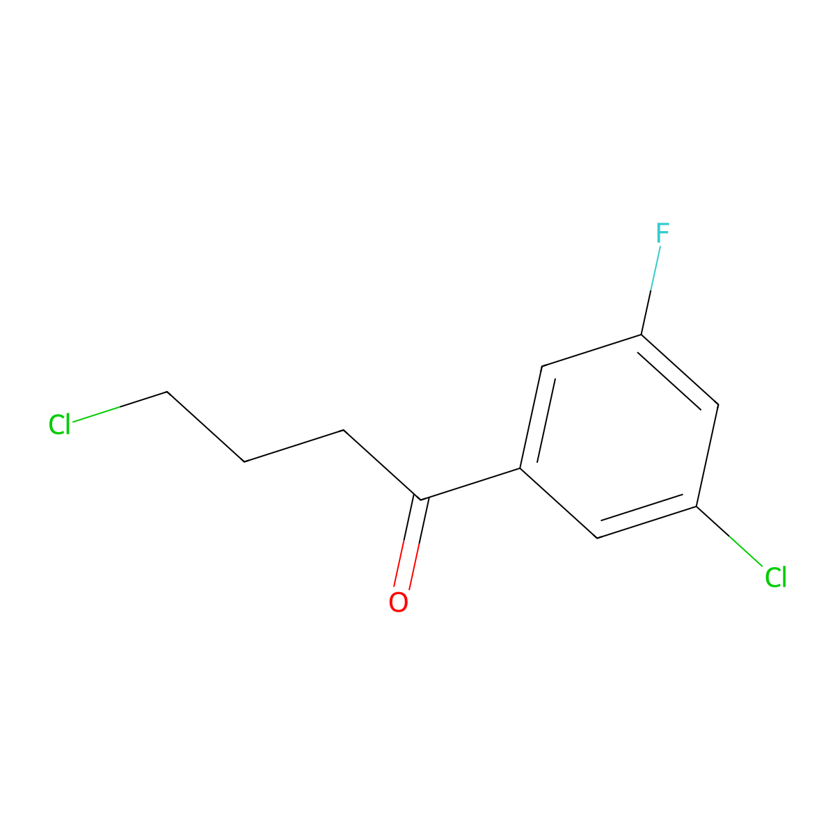 4-Chloro-1-(3-chloro-5-fluorophenyl)butan-1-one molecular structure, CAS 2168310-90-3