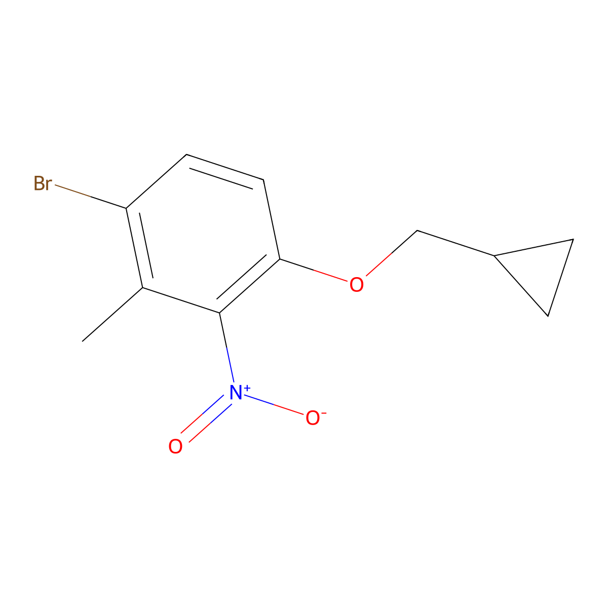 1-Bromo-4-cyclopropylmethoxy-2-methyl-3-nitro-benzene molecular structure, CAS 2168311-34-8