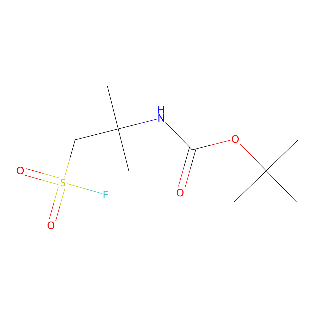 tert-butyl N-[1-(fluorosulfonyl)-2-methylpropan-2-yl]carbamate molecular structure, CAS 2168312-19-2