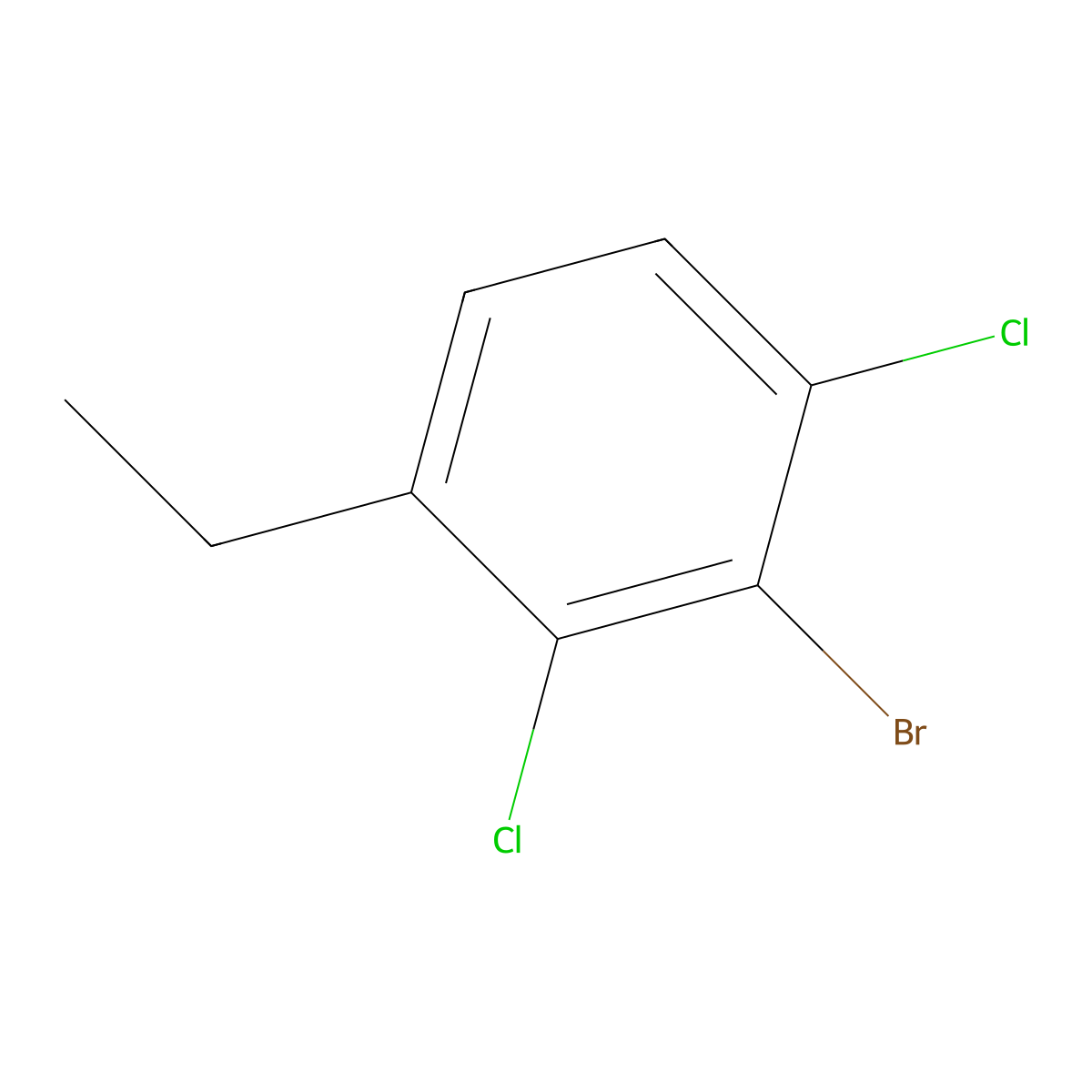 2-Bromo-1,3-dichloro-4-ethylbenzene molecular structure, CAS 2168312-94-3