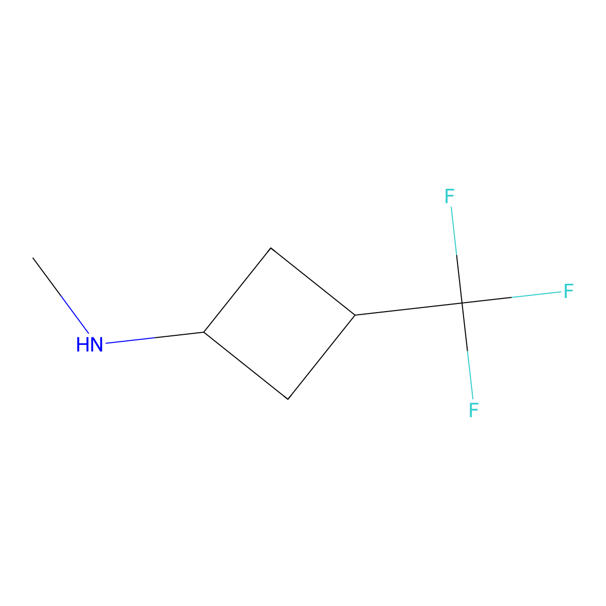 N-methyl-3-(trifluoromethyl)cyclobutanamine molecular structure, CAS 2168314-18-7