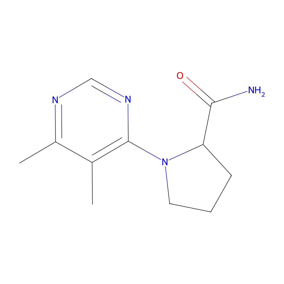 1-(5,6-Dimethylpyrimidin-4-yl)pyrrolidine-2-carboxamide molecular structure, CAS 2168324-90-9