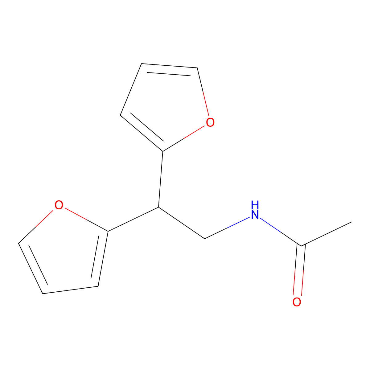 N-[2,2-bis(furan-2-yl)ethyl]acetamide molecular structure, CAS 2168333-21-7