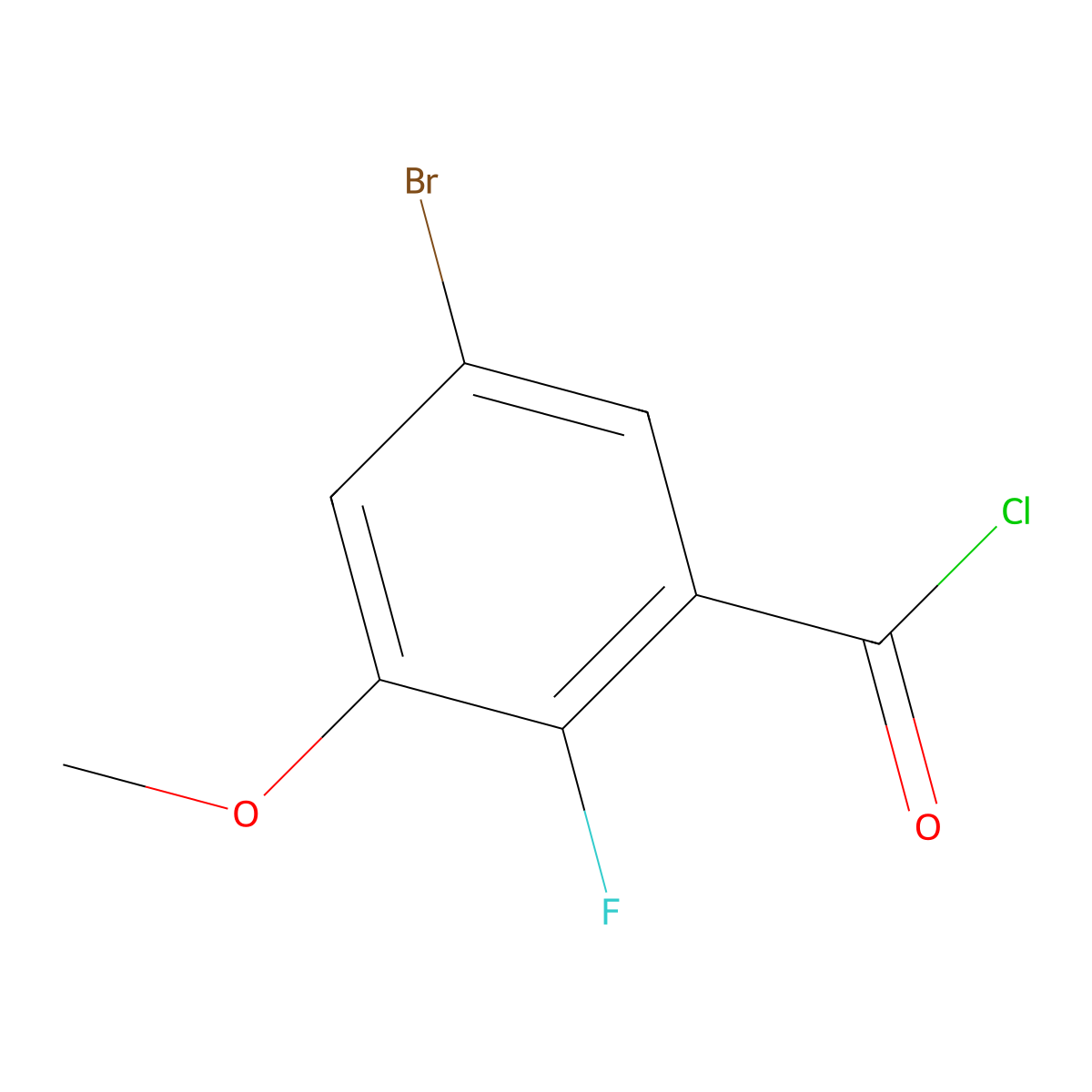 5-Bromo-2-fluoro-3-methoxybenzoyl chloride molecular structure, CAS 2168334-61-8