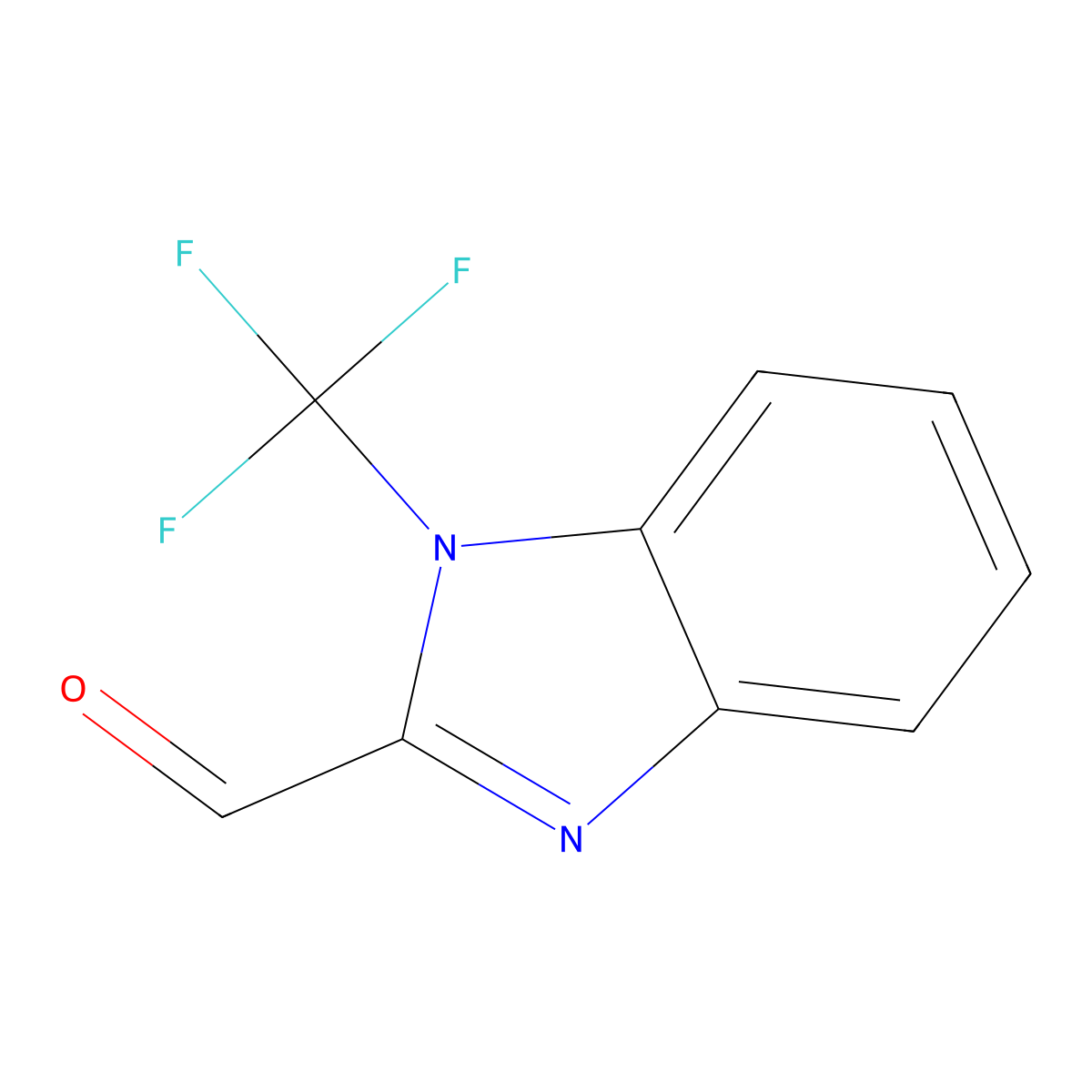 1-(trifluoromethyl)-1H-1,3-benzodiazole-2-carbaldehyde molecular structure, CAS 2168336-69-2