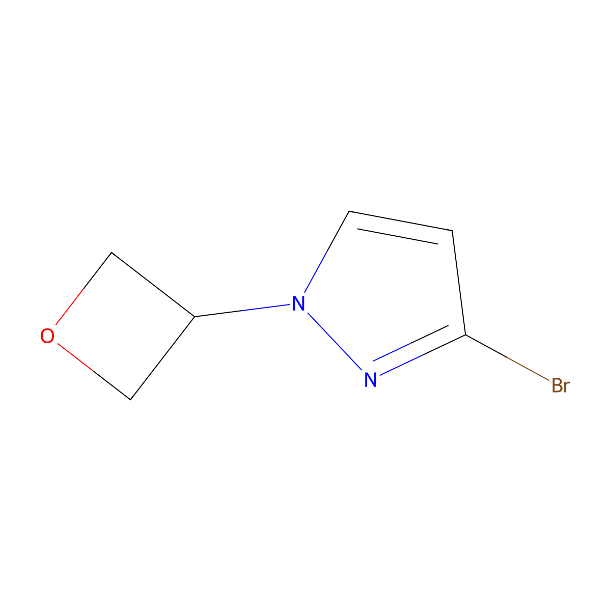 3-bromo-1-(oxetan-3-yl)-1H-pyrazole molecular structure, CAS 2168345-44-4