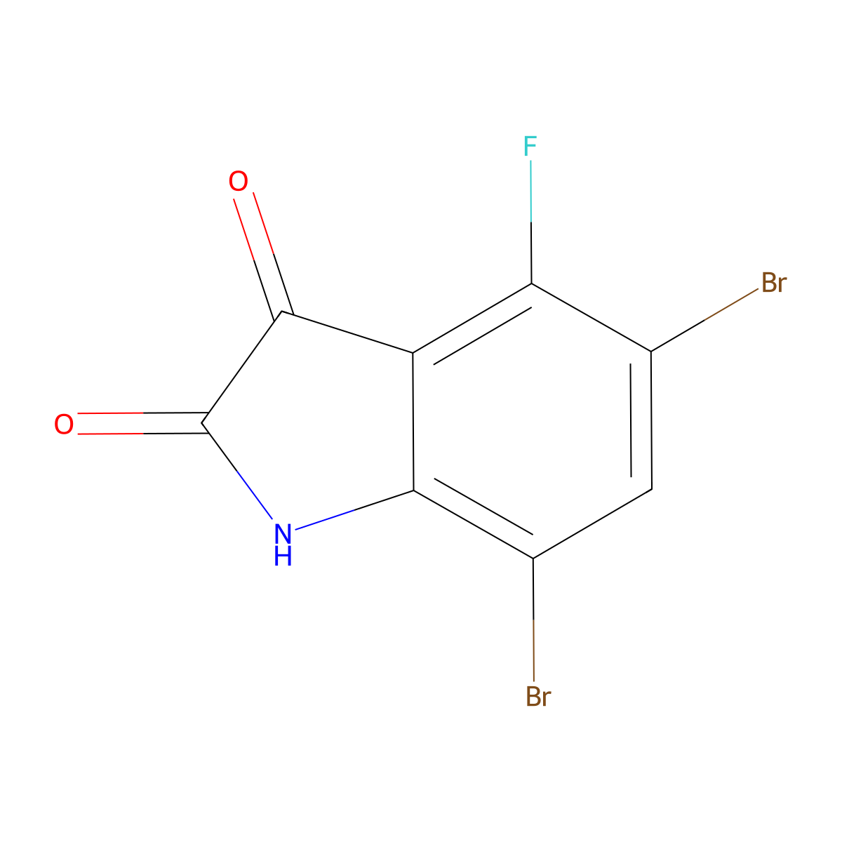 5,7-Dibromo-4-fluoro-1H-indole-2,3-dione molecular structure, CAS 2168345-49-9