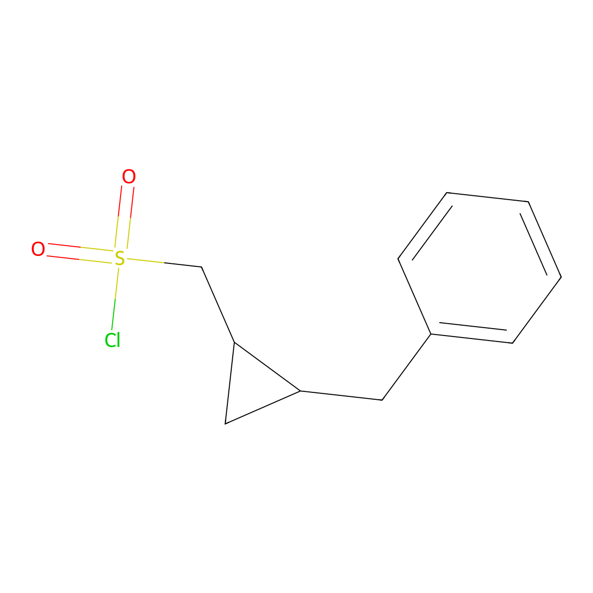 (2-Benzylcyclopropyl)methanesulfonyl chloride molecular structure, CAS 2168350-75-0