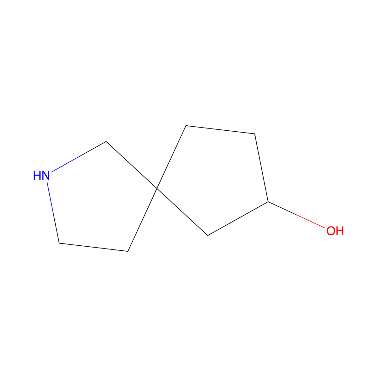 2-Azaspiro[4.4]nonan-7-ol molecular structure, CAS 2168353-01-1