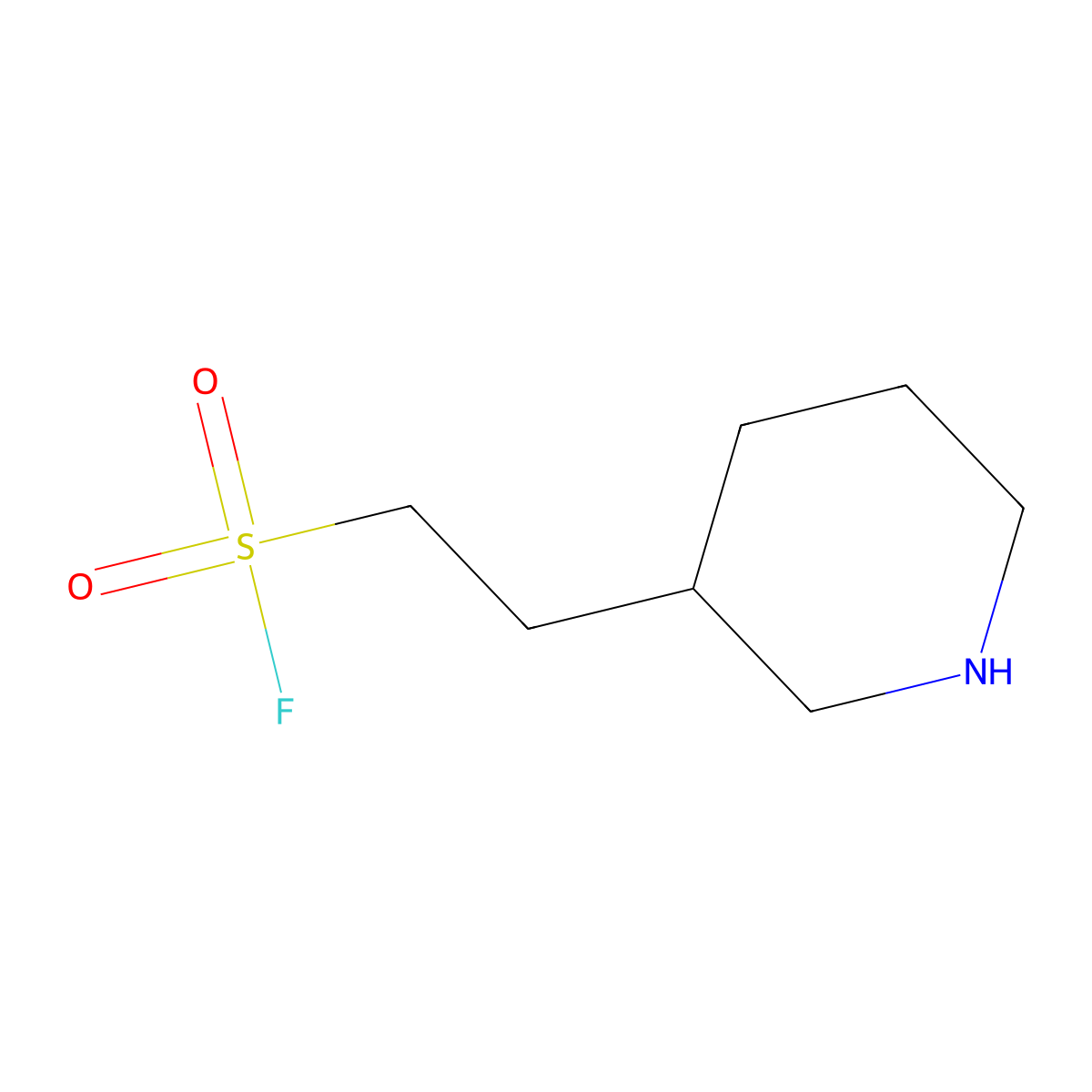 2-(Piperidin-3-yl)ethane-1-sulfonyl fluoride molecular structure, CAS 2168353-30-6