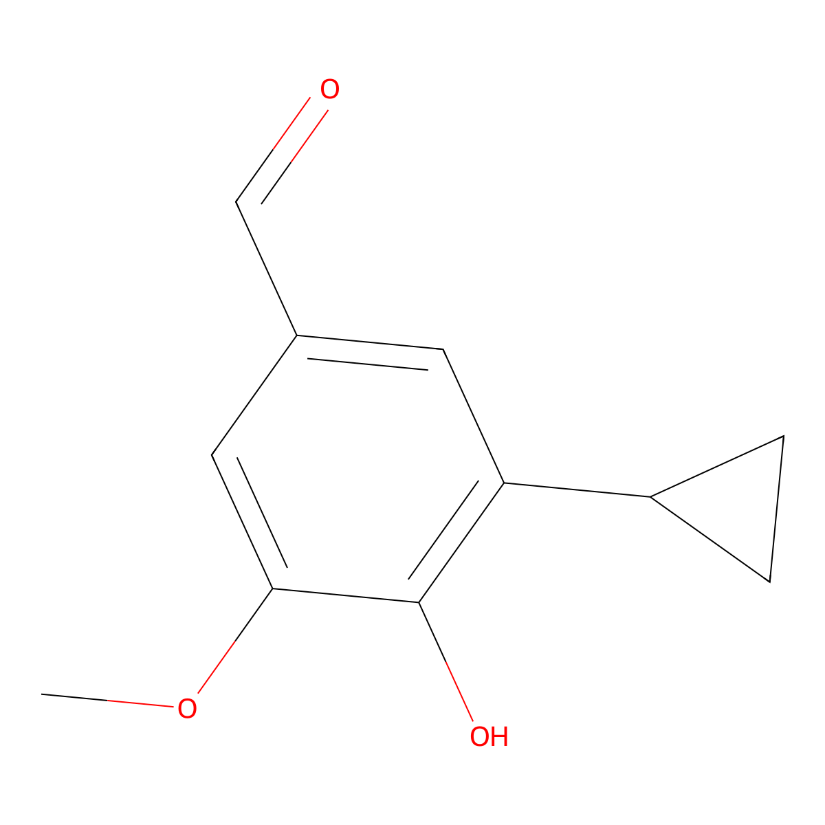 3-Cyclopropyl-4-hydroxy-5-methoxybenzaldehyde molecular structure, CAS 2168354-03-6