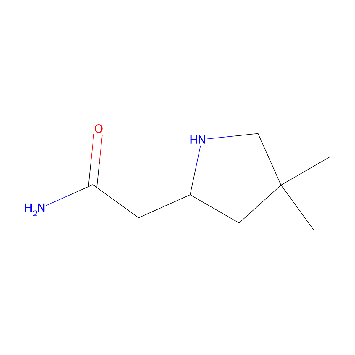 2-(4,4-Dimethylpyrrolidin-2-yl)acetamide molecular structure, CAS 2168356-37-2