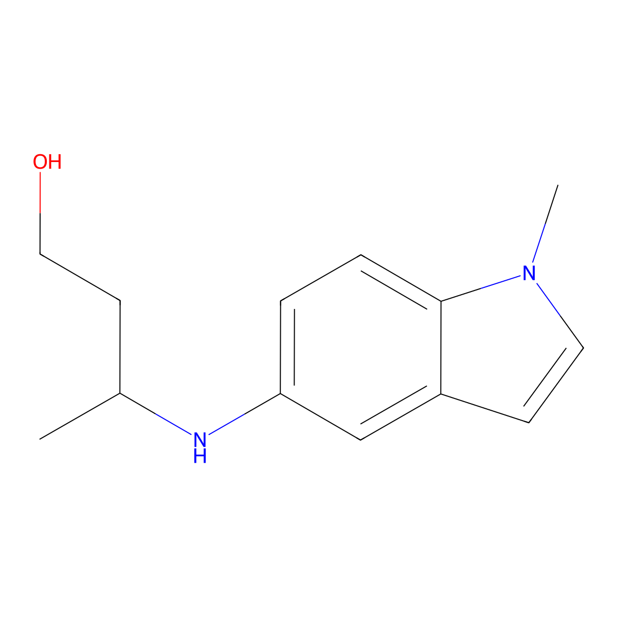3-[(1-methyl-1H-indol-5-yl)amino]butan-1-ol molecular structure, CAS 2168356-40-7