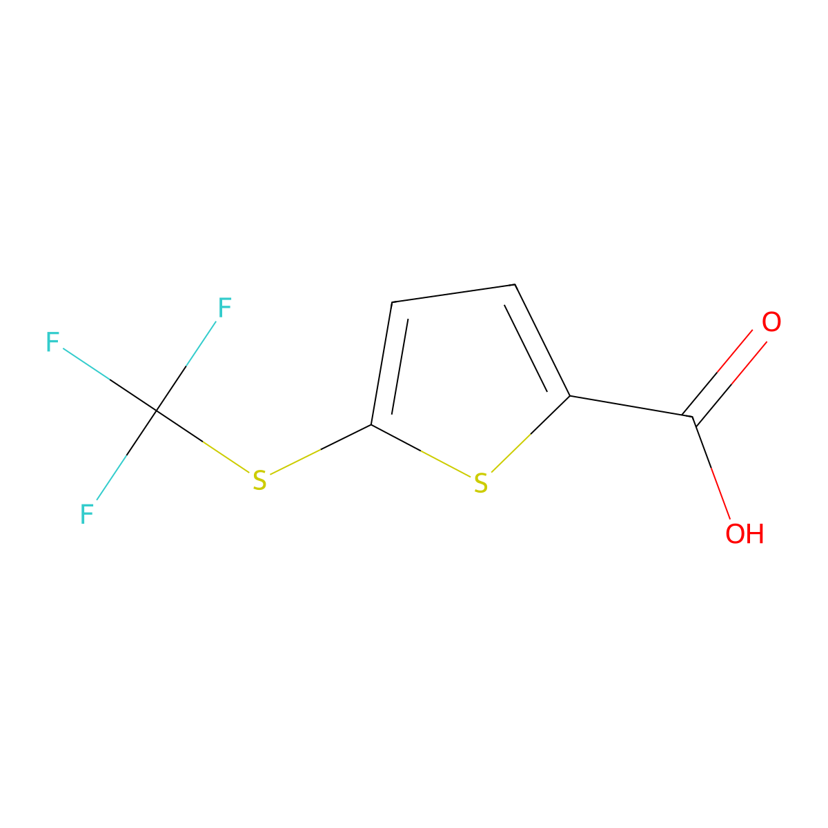 5-(Trifluoromethylsulfanyl)thiophene-2-carboxylic acid molecular structure, CAS 2168359-70-2
