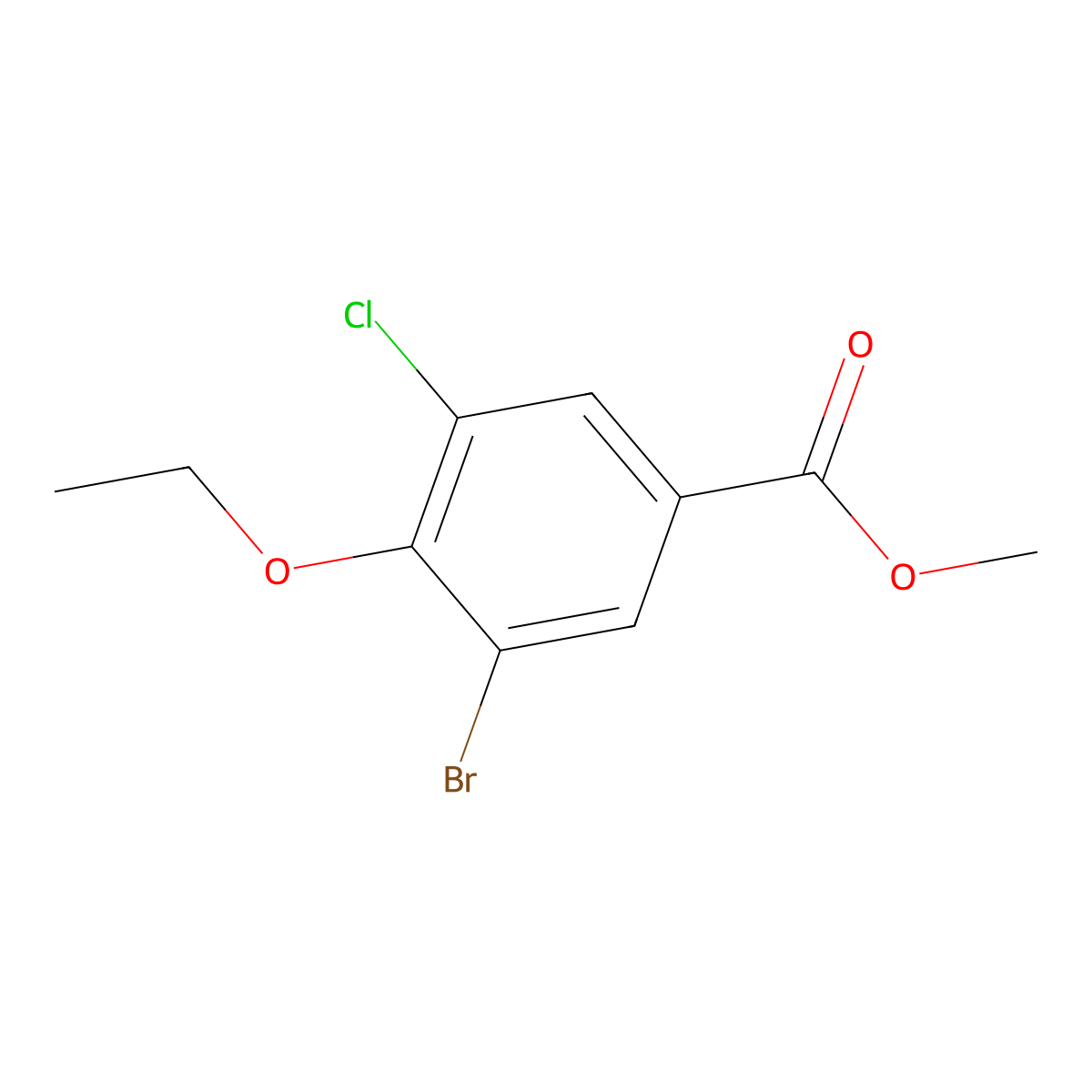 Methyl 3-bromo-5-chloro-4-ethoxybenzoate molecular structure, CAS 2168360-51-6