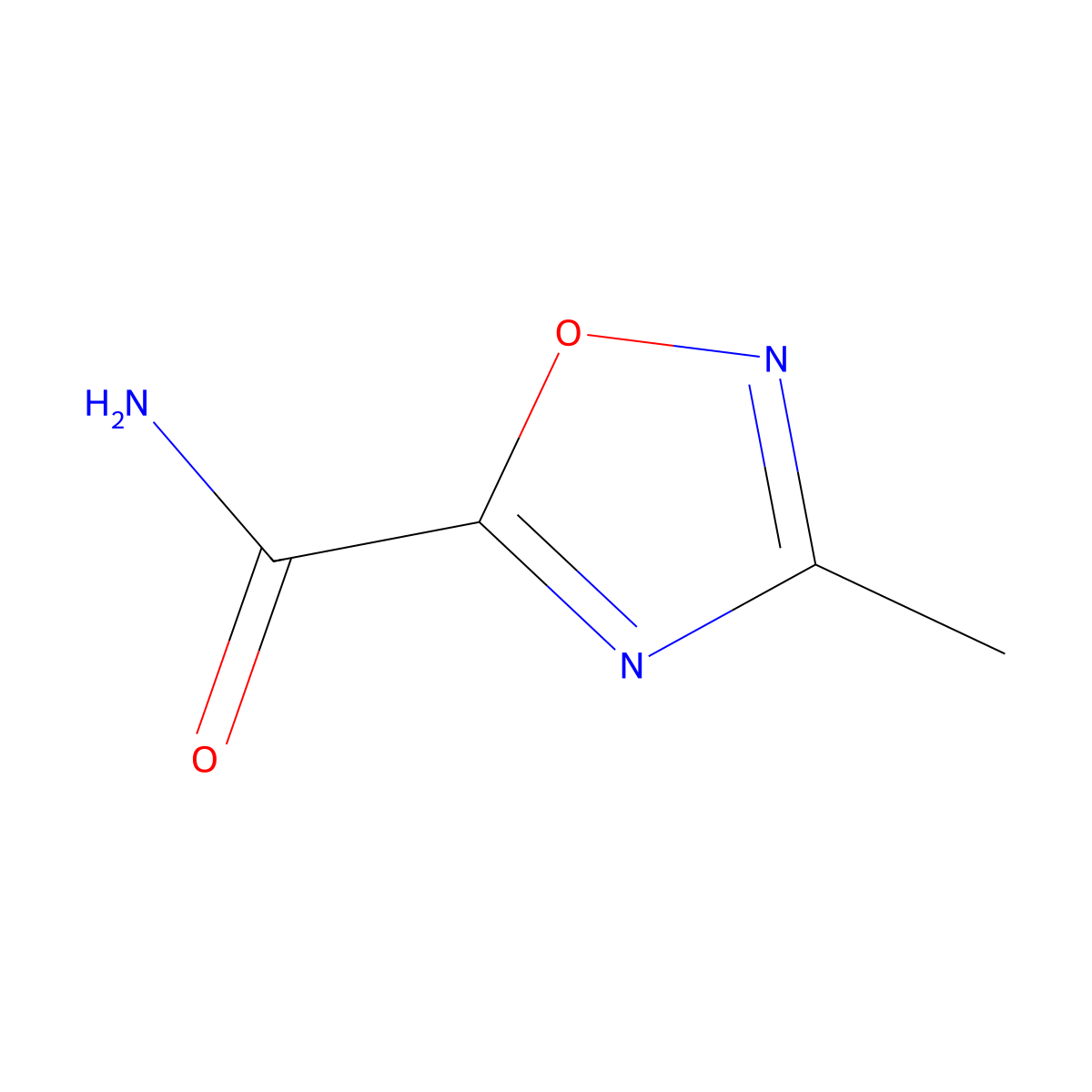 3-Methyl-1,2,4-oxadiazole-5-carboxamide molecular structure, CAS 2168361-48-4
