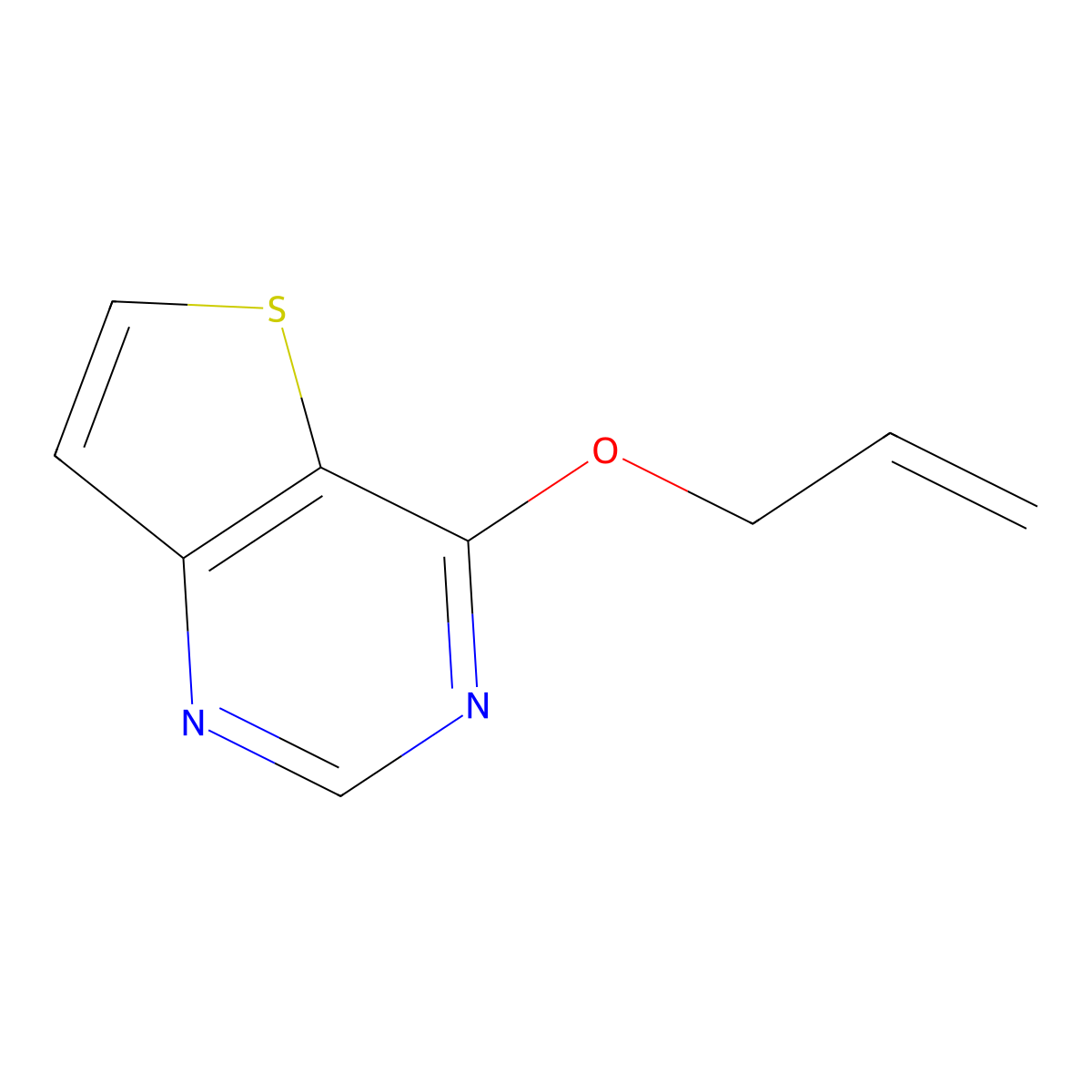 4-(Prop-2-en-1-yloxy)thieno[3,2-d]pyrimidine molecular structure, CAS 2168366-39-8