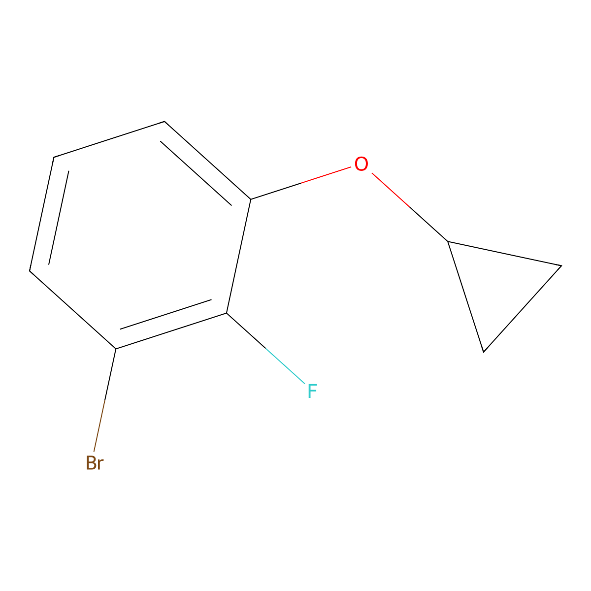 1-Bromo-3-cyclopropoxy-2-fluorobenzene molecular structure, CAS 2168368-03-2