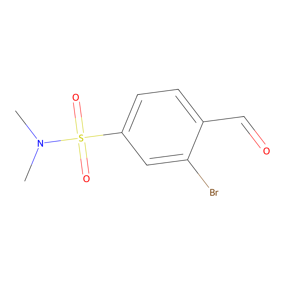 3-bromo-4-formyl-N,N-dimethylbenzene-1-sulfonamide molecular structure, CAS 2168373-65-5