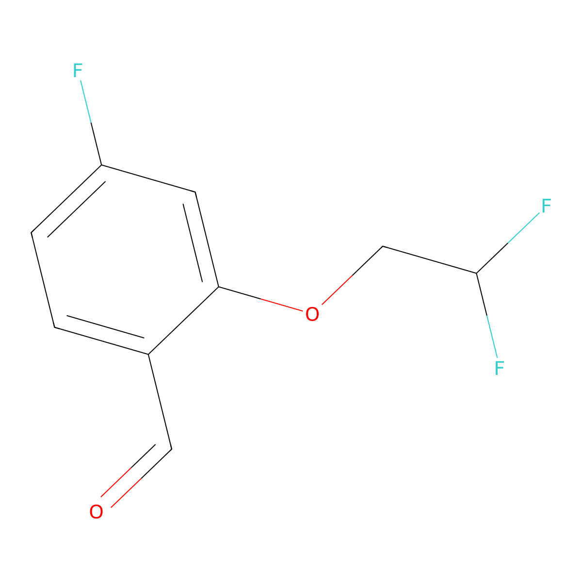 2-(2,2-Difluoroethoxy)-4-fluorobenzaldehyde molecular structure, CAS 2168381-16-4