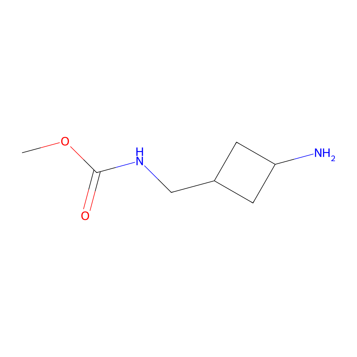 Methyl ((3-aminocyclobutyl)methyl)carbamate molecular structure, CAS 2168381-54-0