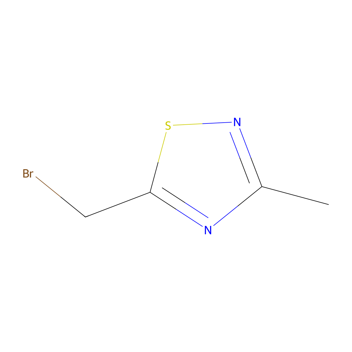 5-(Bromomethyl)-3-methyl-1,2,4-thiadiazole molecular structure, CAS 2168382-80-5
