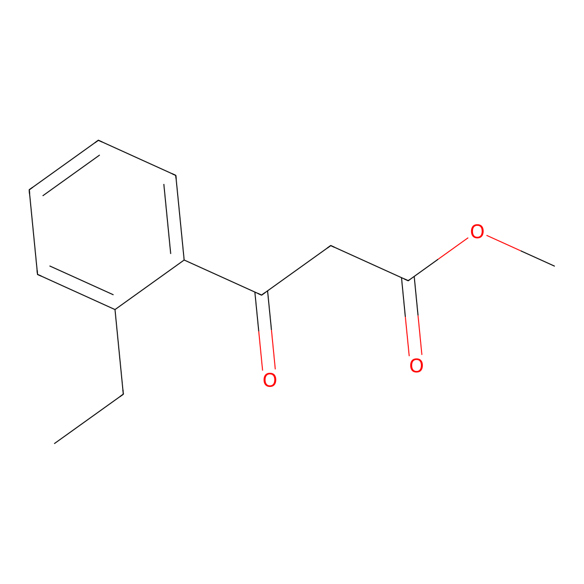 Methyl 3-(2-ethylphenyl)-3-oxopropanoate molecular structure, CAS 2168384-49-2