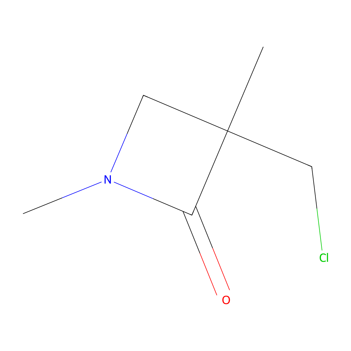 3-(Chloromethyl)-1,3-dimethylazetidin-2-one molecular structure, CAS 2168391-80-6