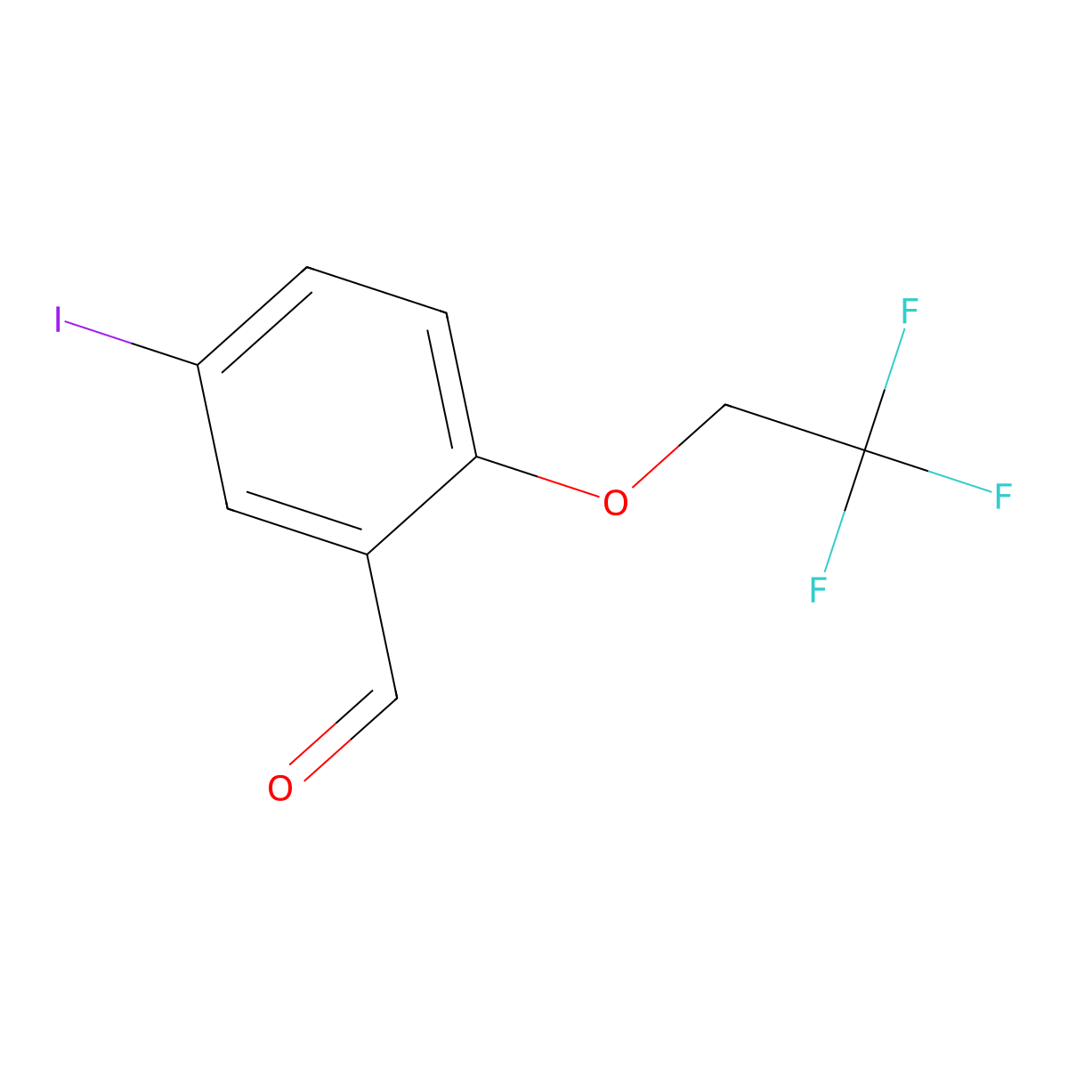 5-Iodo-2-(2,2,2-trifluoroethoxy)benzaldehyde molecular structure, CAS 2168393-59-5