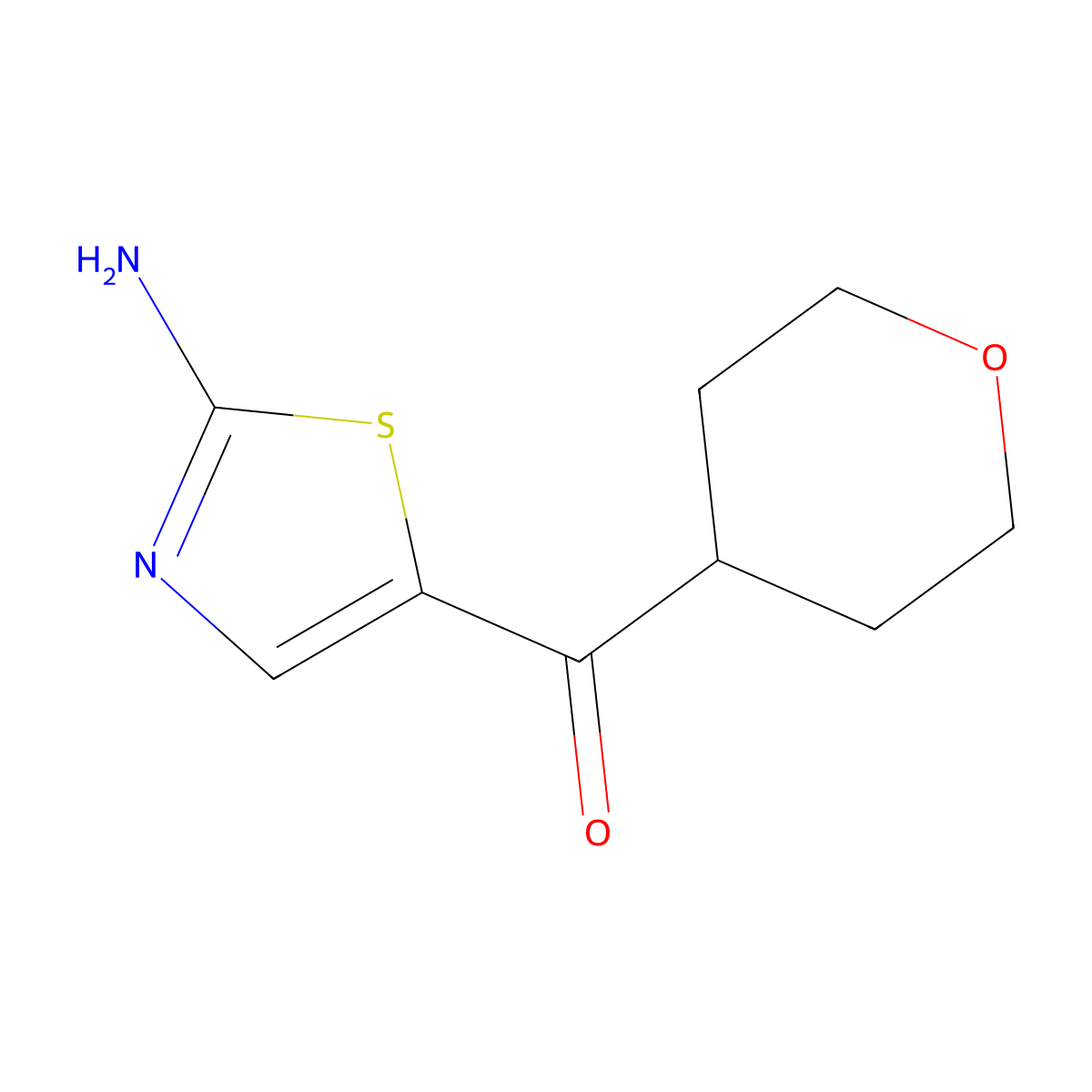5-(Oxane-4-carbonyl)-1,3-thiazol-2-amine molecular structure, CAS 2168395-00-2