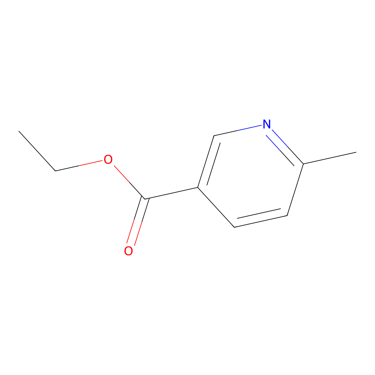 Ethyl 6-methylnicotinate molecular structure, CAS 21684-59-3