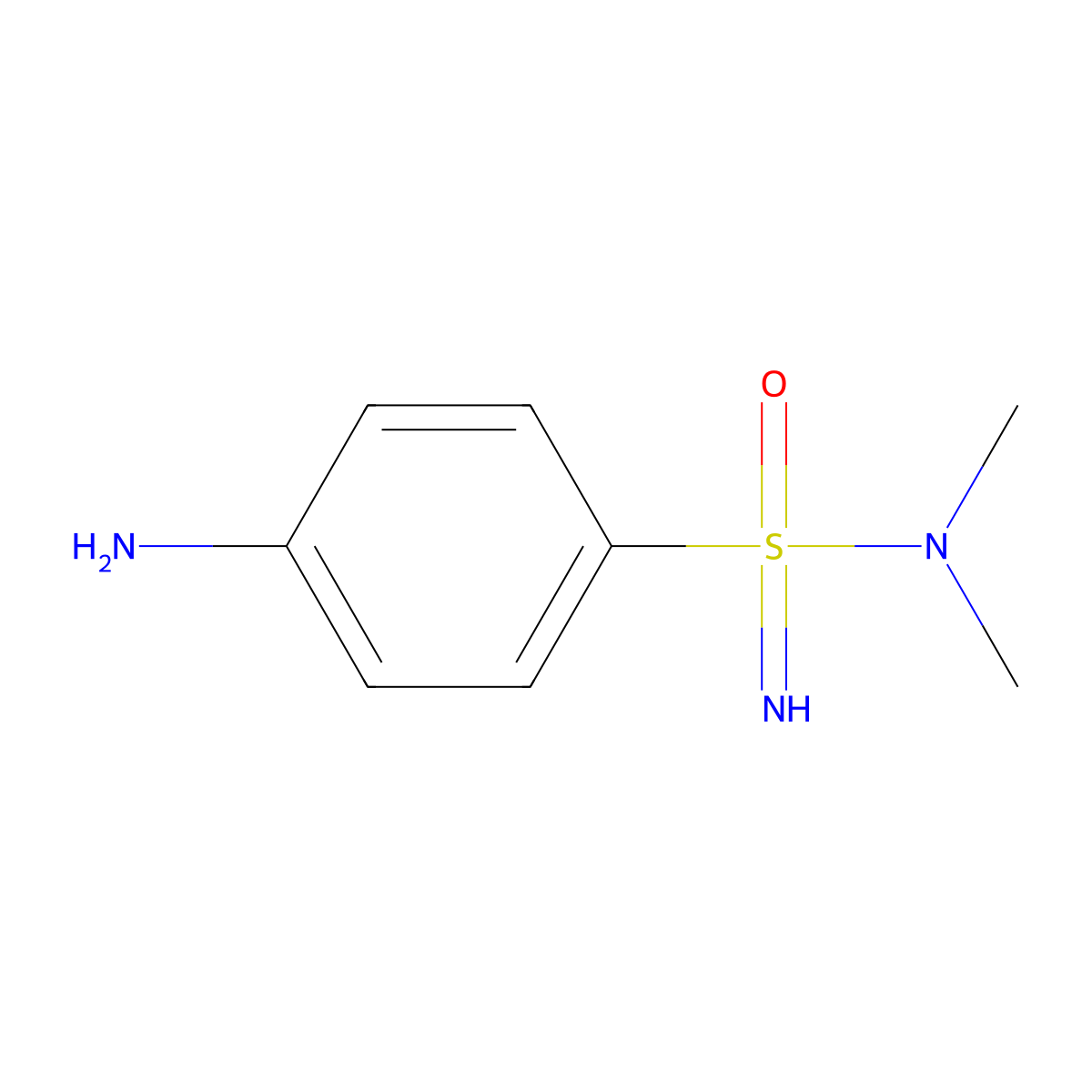 4-amino-N,N-dimethylbenzene-1-sulfonoimidamide molecular structure, CAS 2168401-97-4