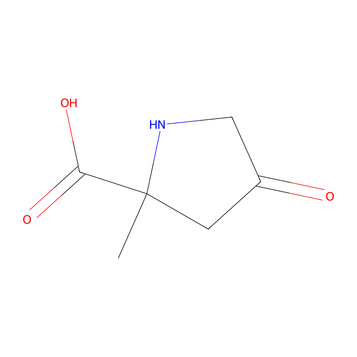 2-Methyl-4-oxopyrrolidine-2-carboxylic acid molecular structure, CAS 2168403-72-1