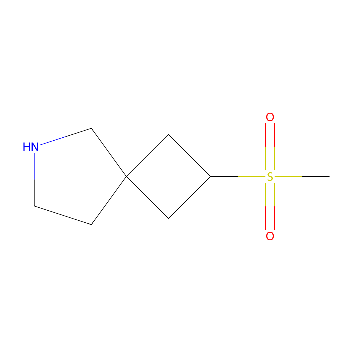 2-(methylsulfonyl)-6-Azaspiro[3.4]octane molecular structure, CAS 2168403-91-4