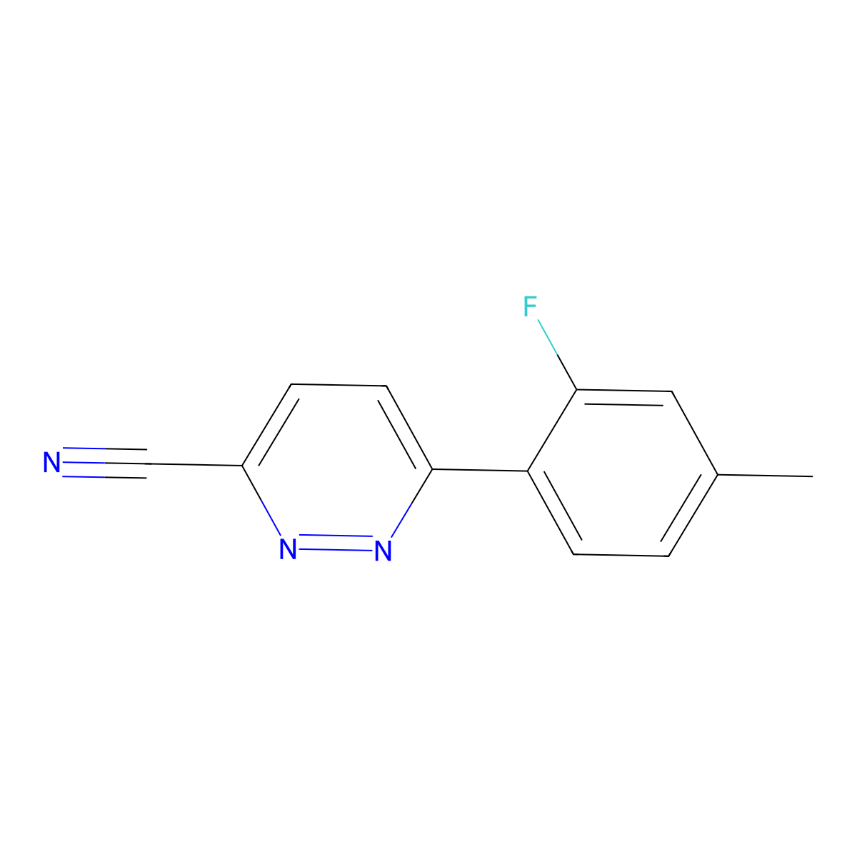 6-(2-Fluoro-4-methylphenyl)pyridazine-3-carbonitrile molecular structure, CAS 2168406-63-9
