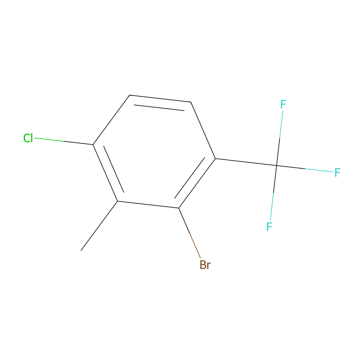 2-Bromo-4-chloro-3-methyl-1-(trifluoromethyl)benzene molecular structure, CAS 2168409-28-5