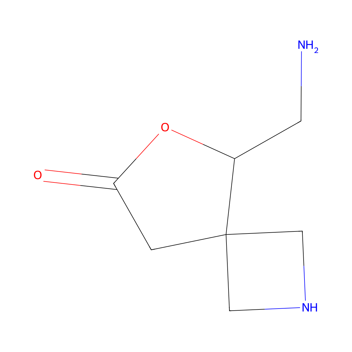 5-(Aminomethyl)-6-oxa-2-azaspiro[3.4]octan-7-one molecular structure, CAS 2168413-50-9