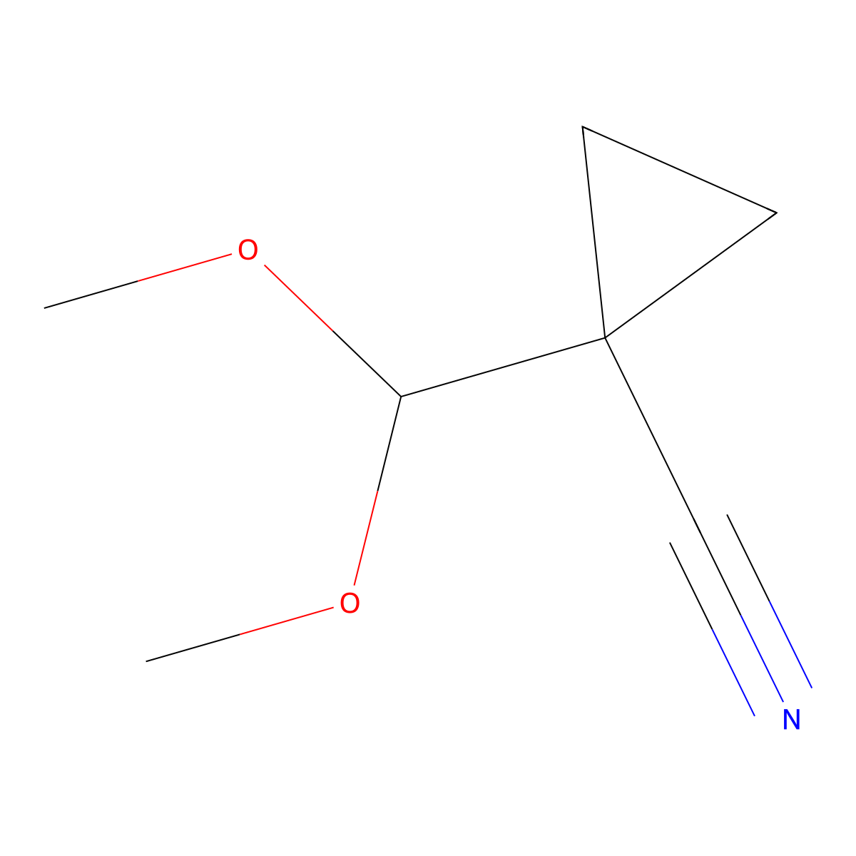 1-(Dimethoxymethyl)cyclopropane-1-carbonitrile molecular structure, CAS 2168413-81-6