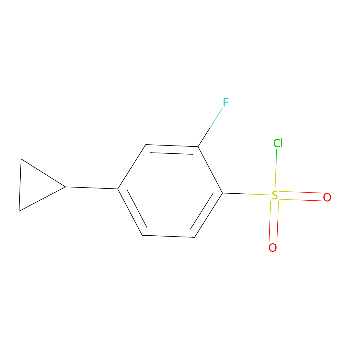 4-Cyclopropyl-2-fluorobenzene-1-sulfonyl chloride molecular structure, CAS 2168418-36-6